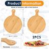 2Pcs Wooden Cutting Board with Handle Circular Hanging Chopping Board Kitchen Household Fruit Vegetable Pizza Cutting Board