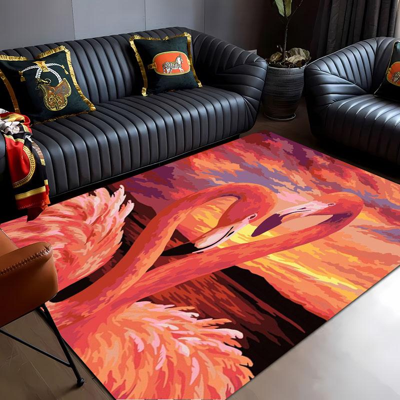 HD Printing Pink Flamingo Large Area Carpets for Home Living Room  Kids Bedroom Sofa Doormat Kitchen Floor Rugs Anti-slip  Decor