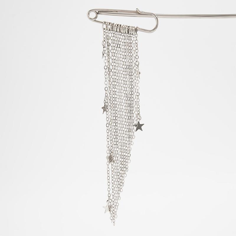 Hip-hop Rock Five-pointed Star-shaped Chain Multiple Tassels Brooches for Women Metal Pin Pants Ankle Chain Shortening Jewelry