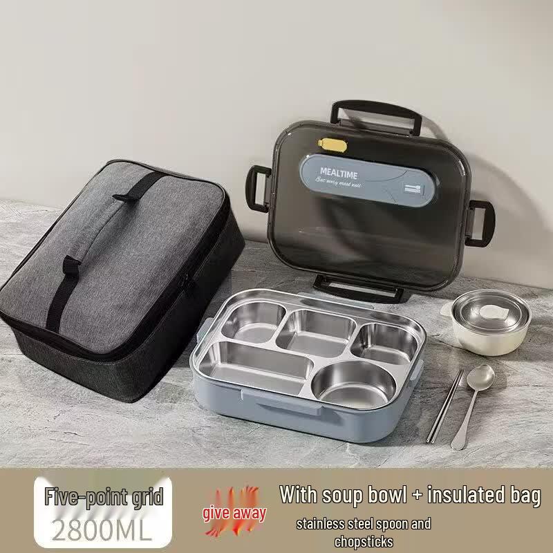 ZISIZ Large Capacity 5-Compartment Lunch Box Set