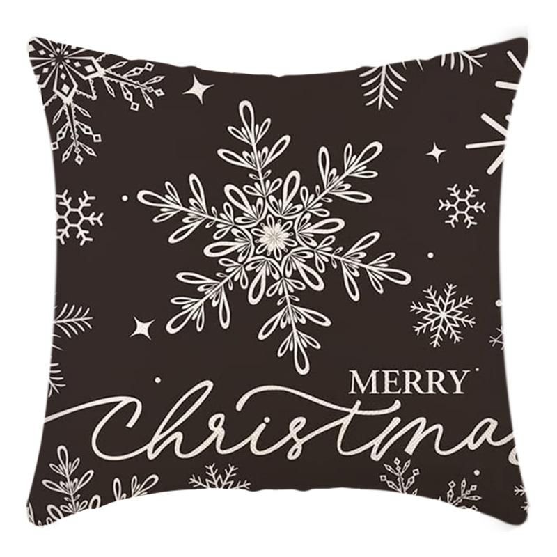 New Christmas Pillowcase Letter Linen Print Home Sofa Pillowcase Bedside Pillowcase