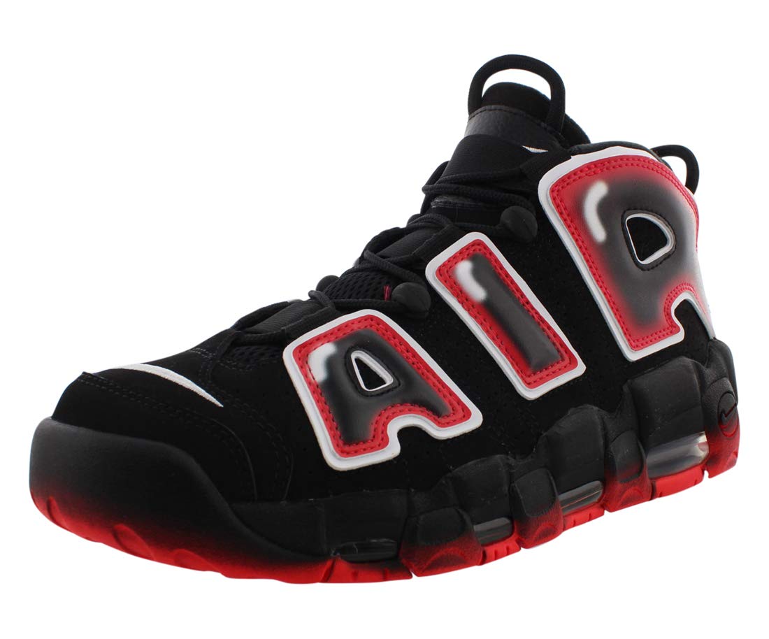 

Nike Air More Uptempo Basketball US Black Men s Laser Crisom Shoes, Size 10, Color