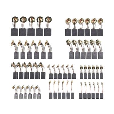 60pcs Carbon Brushes Kit With 10 Models Copper Infused Electric Motor Repair Brush for Industrial Equipment