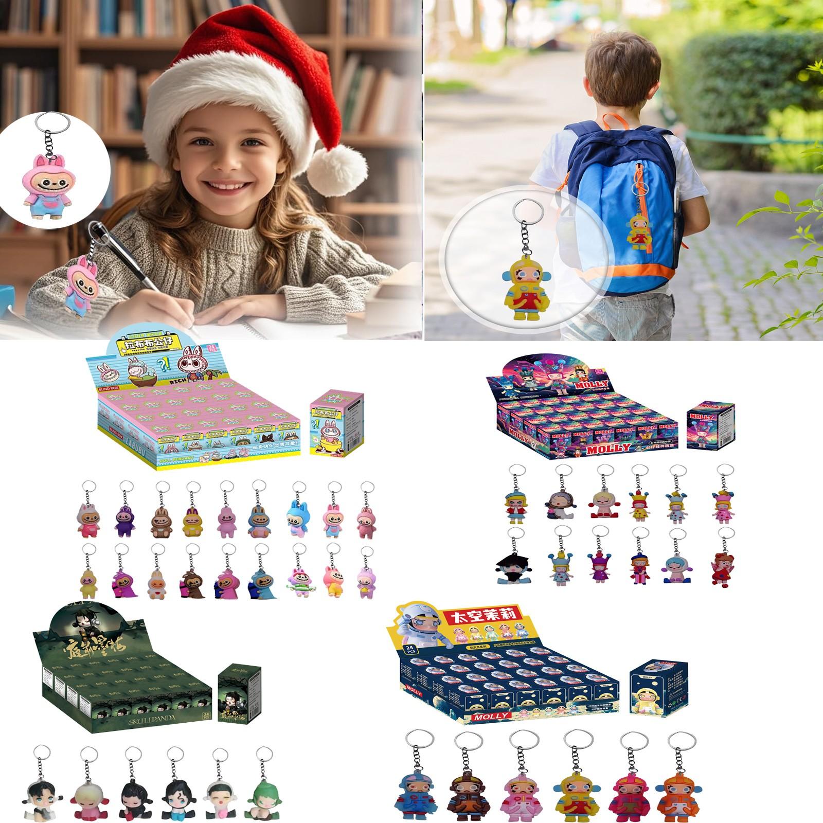 

Фигурные брелки 24 шт. Брелки, рождественские милые фигурки, кукольный адвент-календарь, рождественский календарь обратного отсчета с игрушками-сюрпризами One Size