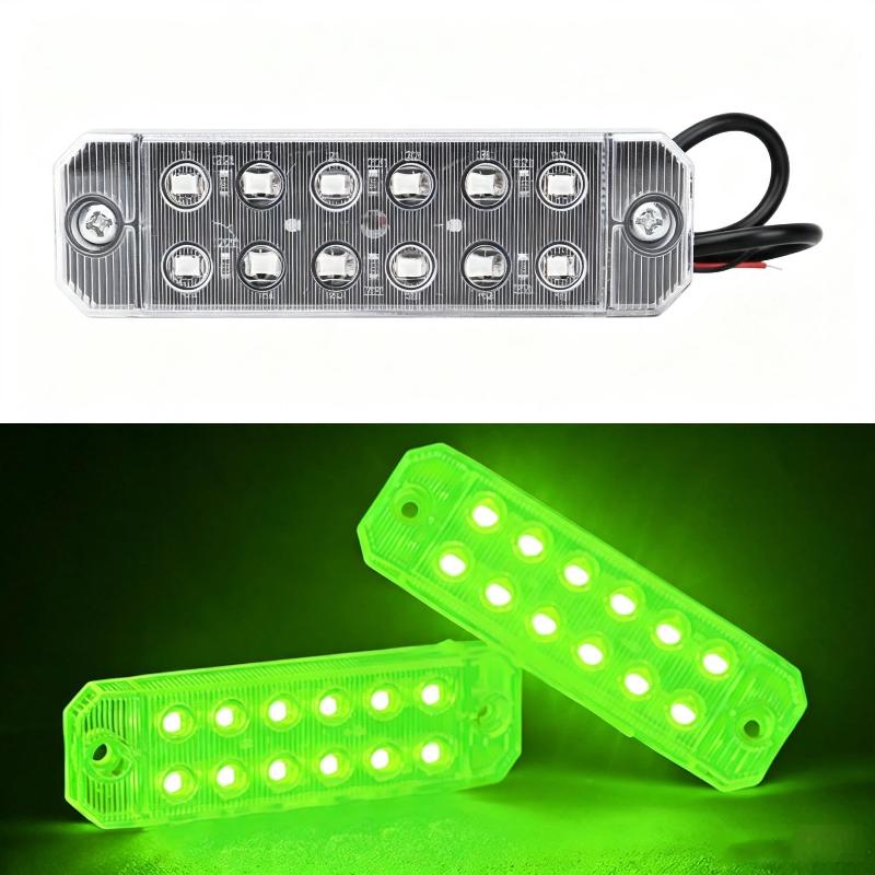 1Pcs 12-35V Truck Led Side Marker Light Double Row 12 Smd Strobe Warning Light Indicator Signal Light Rear Taillight Colorful