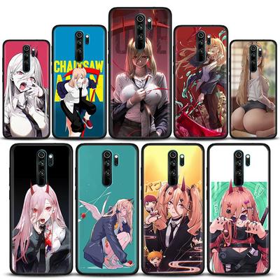 Carcasa de teléfono móvil con diseño de motosierra y chica de anime para Redmi K40, K40S, K50, 6, 6A, 7, 7A, 8, 8A, 9, 9A, 9C, 9T, 10, 10C Pro Plus, color negro