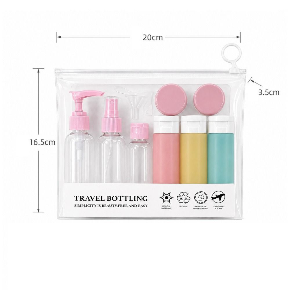 Portable Travel Bottles Set Convenient Pump Spray Jars Premium Cosmetic Containers Body Wash
