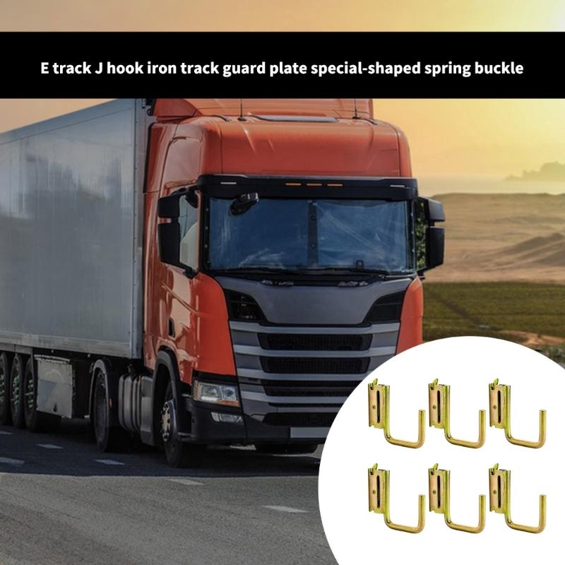 6pcs Universal E Track J Hooks for Various Truck Models Ensuring Iron Track Guard Security Across Vehicles