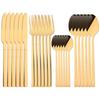 24Pcs Silver Cutlery Set Stainless Steel Dinnerware Set Knife Fork Spoon Dinner Set Kitchen Tableware Service for 6 Flatware Set