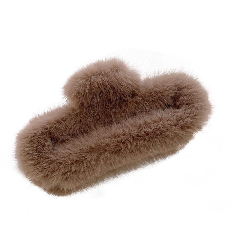 Hochwertige Plüsch Haarspange Groß Für Stilvolle Herbst-Winter-Mode