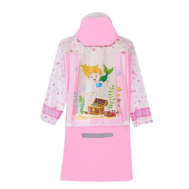 Kinder Einteiler Regenmantel Cartoon Druck Grundschüler Poncho Für Jungen Mädchen