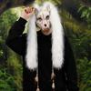 Fell Wikinger Füchse Maske Werwolf Kostüm Cosplay Zubehör Pelziges Tiermaske für Halloween Karneval Mottoparty