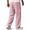 2026 Spring/Summer New Men's Solid Color Breathable Cotton-Linen Pocket Casual Trousers