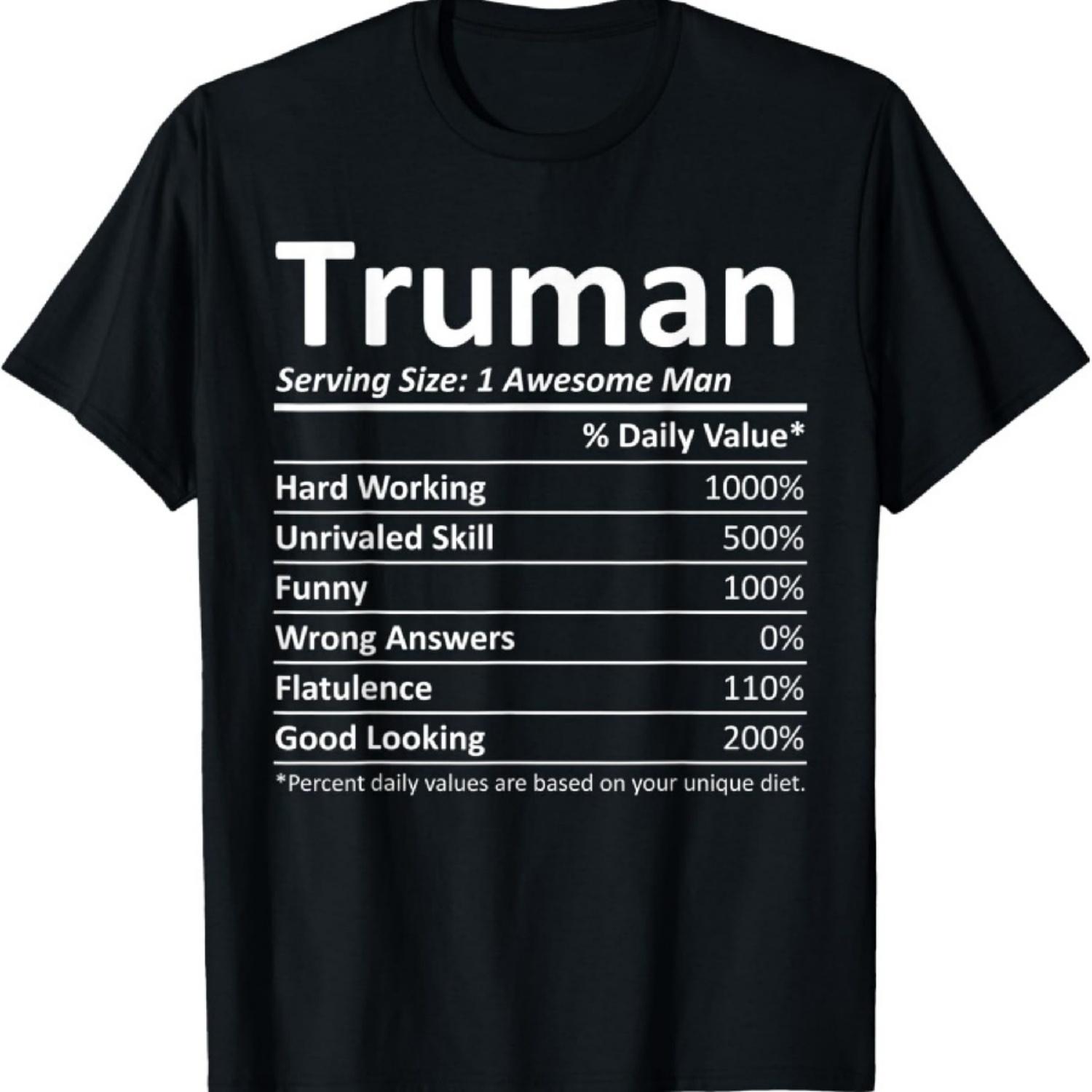 

TRUMAN Nutrition Смішна Персоналізована Подарункова Ідея Футболка на День Народження з Іменем XXXXXL чорний