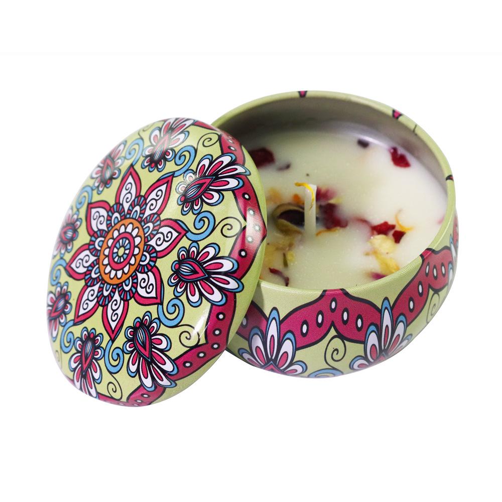 2.5oz Tinplate DIY Soy Wax Essential Oil Scented Candle for Bedroom & Home Aromatherapy 80g