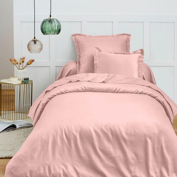 Housse de couette 140 x 200 cm "Prémium" pour lit 1 place - Prémium Rose Dragée