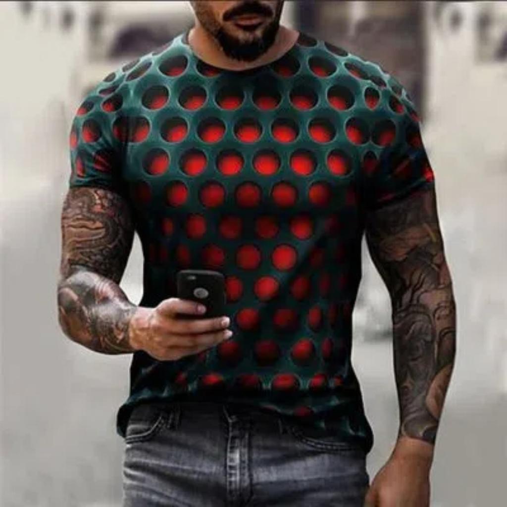 Summer Men'S T-Shirt Geometric Pattern 3d Printed Men'S Top Everyday Casual Clothing Loose Oversized-Shirt Retro Sweatshirt
