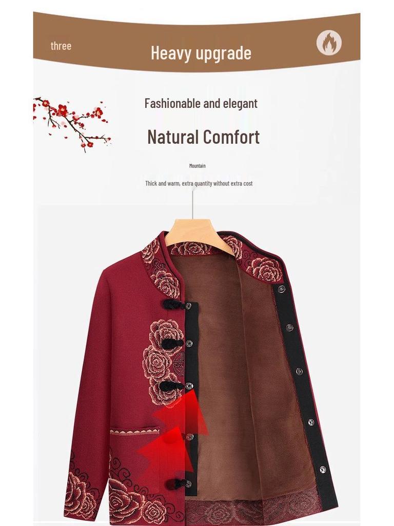 2024 New Autumn/Winter Tang Suit for Elderly Women - Grandma's Top