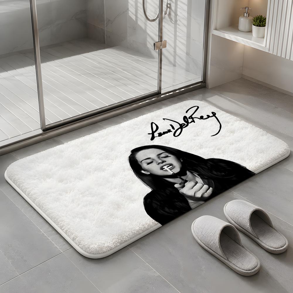 Singer L-Lana D-Del Rey Floor Mat Soft Flannel Non-Slip Rug Washable Floor Mat for Living Room Bedroom Home Decor