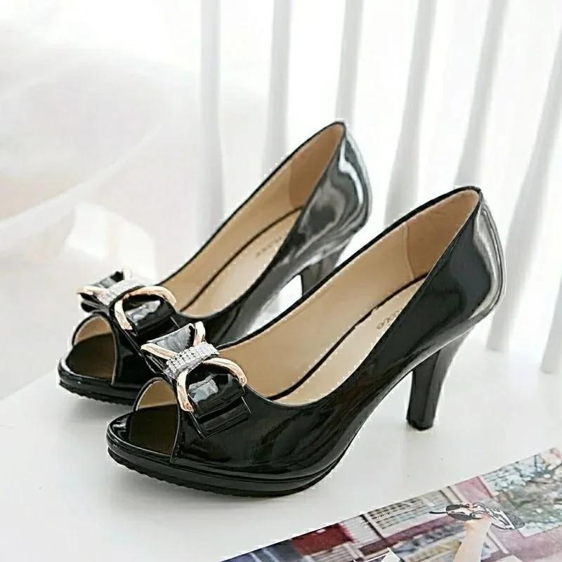 Women's Sandals 2024 Female Stiletto High Heel Shoes for Women Sexy Open Toe Fish Mouth Shoes Woman Bowknot Party Sandals Ladies