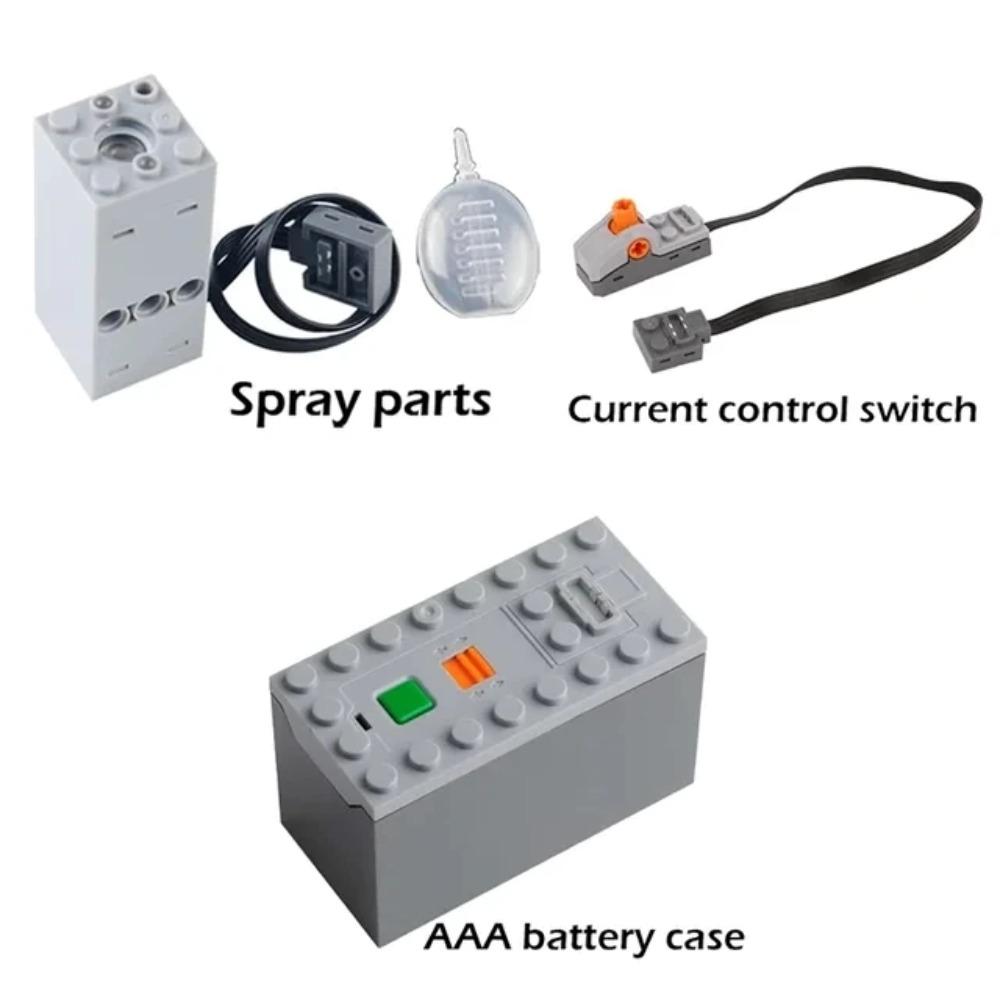 DIY Building Blocks Technical Motor Sprayer Electric Exhaust Modified Motor For High-Tech Train Car Parts Compatible with Legoed