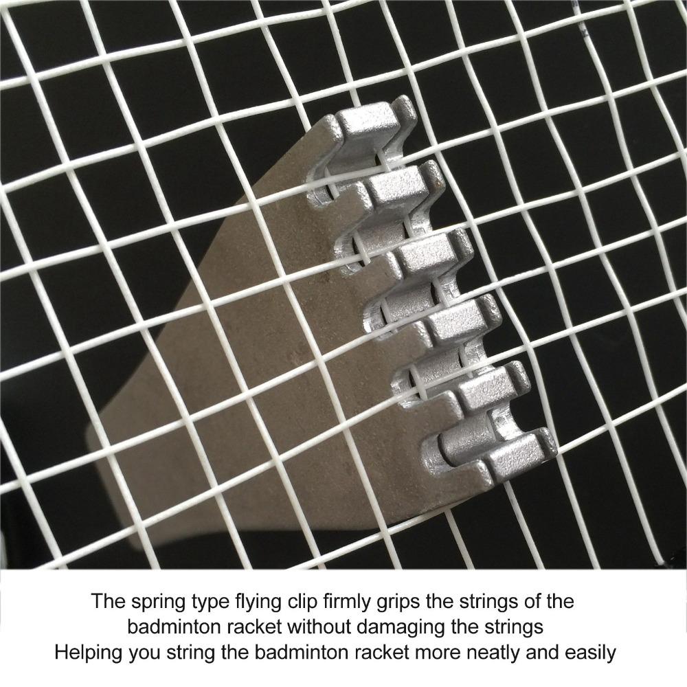 Silver Finish Stringing Clamp Spring Loaded Racket Stringing Tool Badminton Rackets