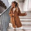 2025 Autumn/Winter Women's Plush Long Coat: Furry, Long-Sleeved, Turn-Down Collar