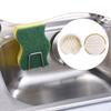 Kitchen Sink Sponge Holder Scrubber Tray Silicone with Drain Spout Automatic Water Organizer