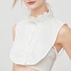 Womens Detachable Fake Collar White Blouses Half Shirt Elegant Ruffled Lace Patchwork French Style Neckwear Accessory