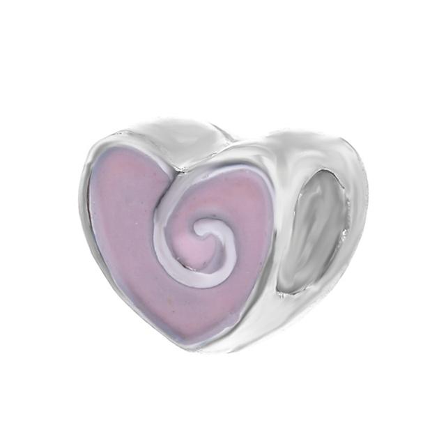 4pcs Sale Romantic Style Enamel Love Heart Charms Beads Fit Original Bracelets Necklaces For Women Girlfriend Jewelry Making