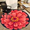 1PC Zinnia flower Office Round Rug, Non slip, Soft and Durable Office Rug for Interior Decoration, Perfect for Office