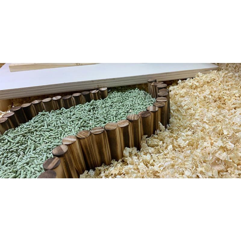 Solid Wood Hamster Furnishings Djungarian Hamster Toy Decoration Squirrel Climbing Stairs Fence Landscape Partition Rope Ladder