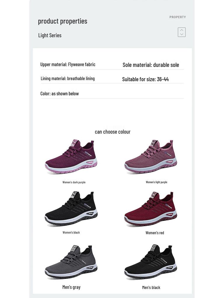 Women's Breathable Slip-On Mesh Casual Shoes for Middle-Aged and Elderly