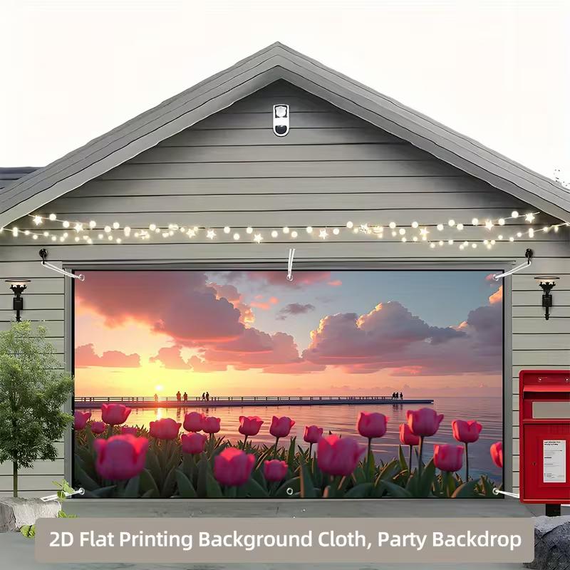 

2D Coastal Garden Background for Parties, Photo Shoots, and Seasonal Decor 47.2x31.5inch/120*80cm