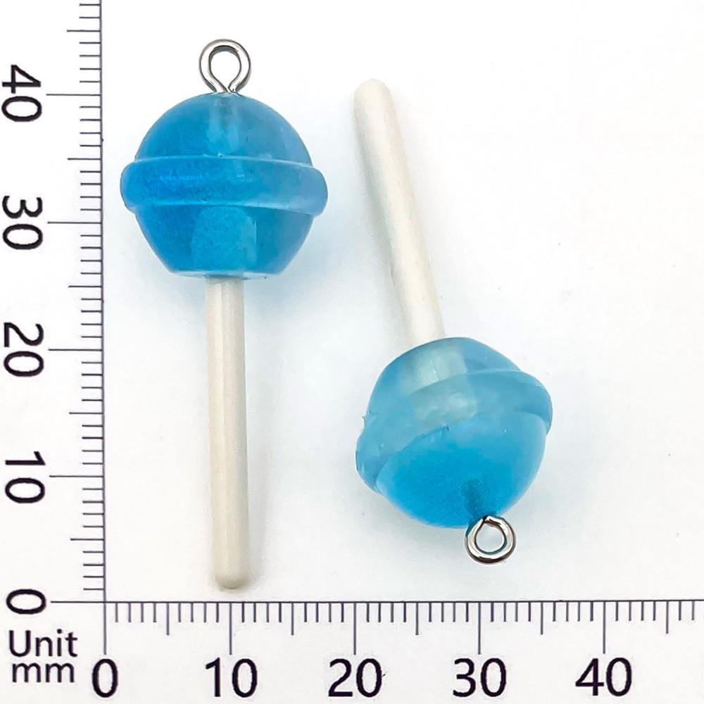 10-Color Transparent Resin Glitter Lollipop Charms for DIY Jewelry Making