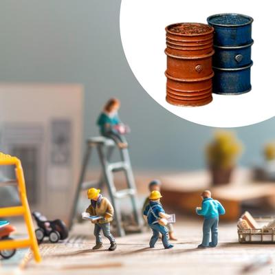 1/64 Miniature Oil Drum 1:64 Scale Barrel Collection Pretend Play Toy Realistic Scene