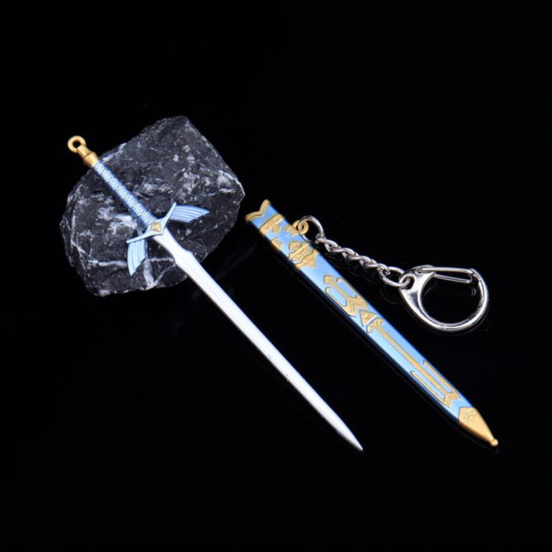 1Pcs Unopened Blade Pendant Keyring Zinc Alloy Metal  Of Famous Ancient Sword Keychain Charms Children'S Gifts