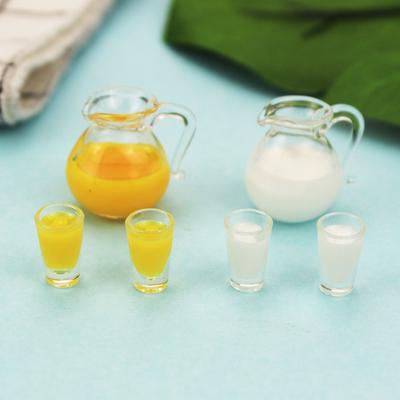 Sagit 1:12 /1:6 Dollhouse Miniature Scene Mode Juice/Milk Set Pretend Play Toy