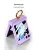 GKK Samsung Z Flip5 Full Coverage Frosted Case with Finger Ring Buckle & Small Folding Hinge.