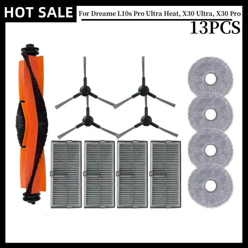 Für Dreame L10s Pro Ultra Heat, X30 Ultra, X30 Pro Staubsauger Ersatzzubehör Hauptseitenbürste Filter Mopp Staubbeutel