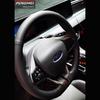 Ford Escort 21' Leather Steering Wheel Cover - Genuine Hand-Stitched Full Coverage Suede
