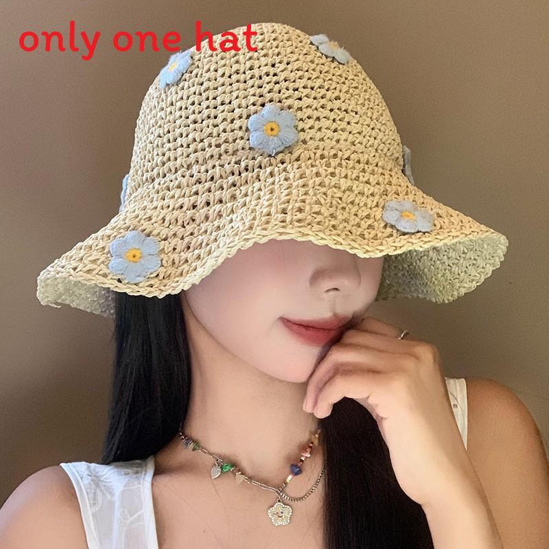 

Beach Flower Floppy Hat With Sun Protection For Summer Vacation Women бежевый