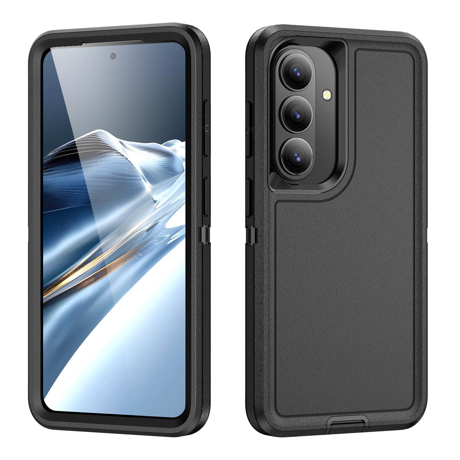 

For Samsung Galaxy S26 Ultra S25 S24 S23 Plus Black+Black Hybrid Rugged Heavy Duty Shockproof Case Hard PC+Soft EVA Phone Back Cover Protective Skins For Samsung Galaxy S23 Plus чорний