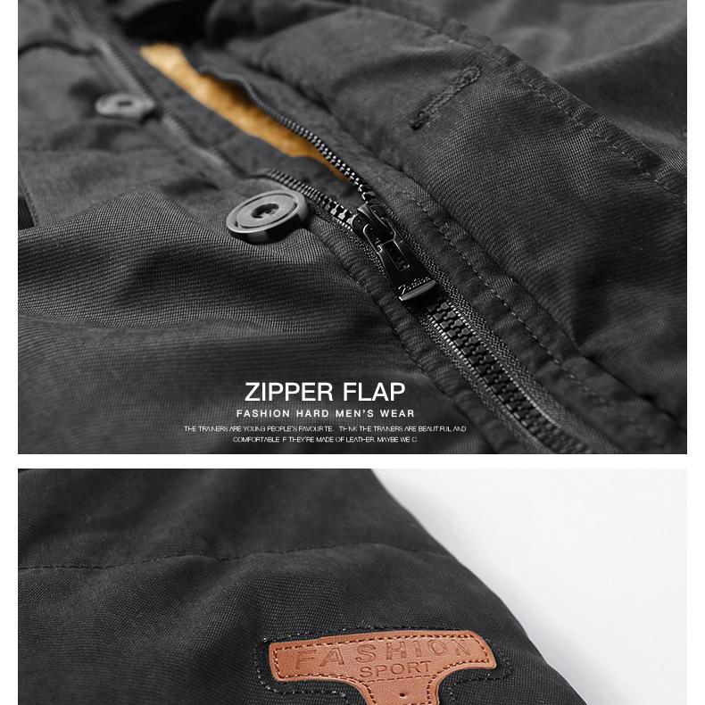 Men's Cotton-padded Jackets, Winter Velvet Thickened Cotton-padded Jackets, Men's Mid-length, Large Size, Men's Cotton-padded Jackets