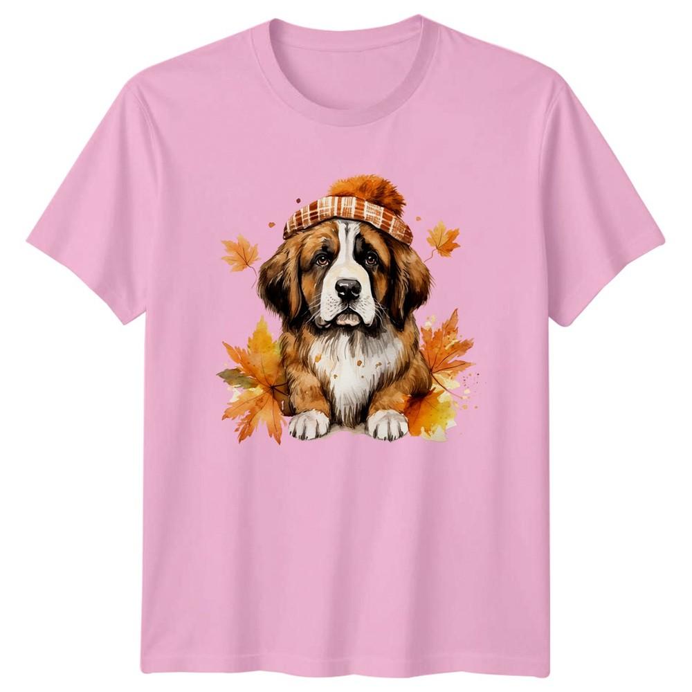 Cozy Autumn Vibes Saint Bernard Dog TShirt Saint Bernard Dog Lovers