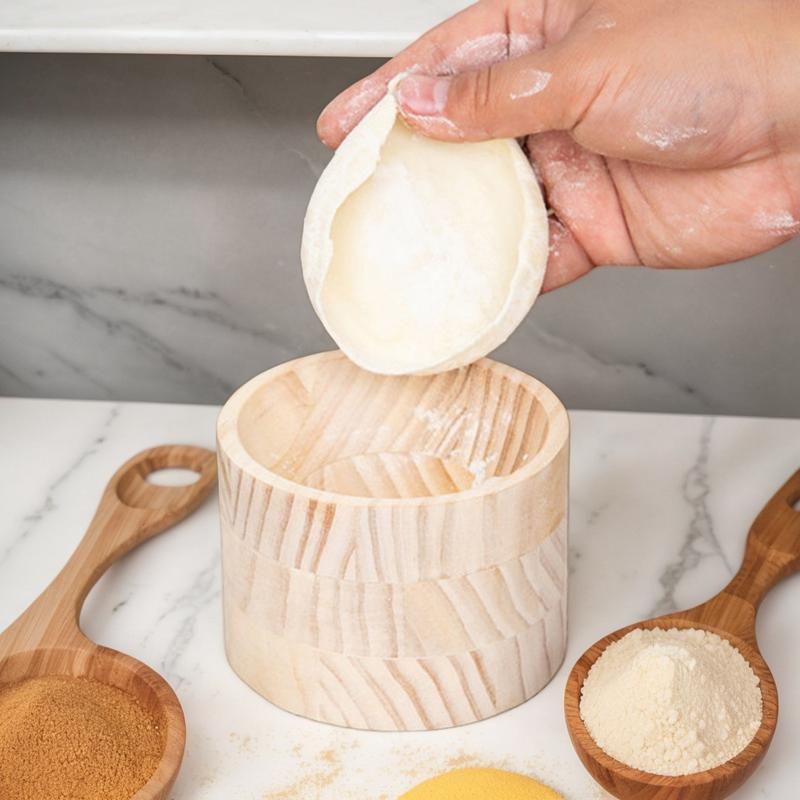 Round Wood Dumpling Skin Maker Ball Rolling Manual Dumpling Maker Dumpling Skin Press Reusable Round Ravioli Maker Dumpling