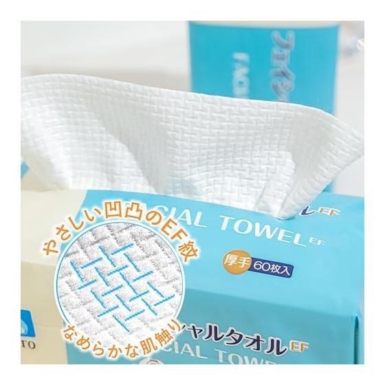 ITO Facial Towel EF [Set of 3] Super Absorbent, Fluffy and Thick OEKO-TEX Certified Original EF Fabric Cleansing Towel Facial Towel Face Care