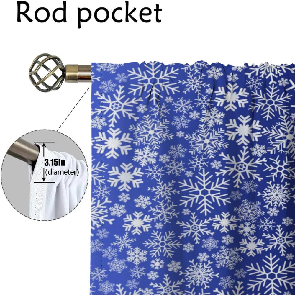 Cartoon Snowflake Partition Modern Living Room Curtains 2 Pieces Window Curtain Shades Halloween Decoration Blinds Kitchen Child