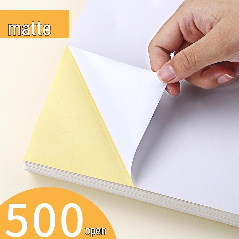 A4 Self-Adhesive Printing Paper: 500 Sheets of Glossy, Matte, and Kraft White Label Stickers