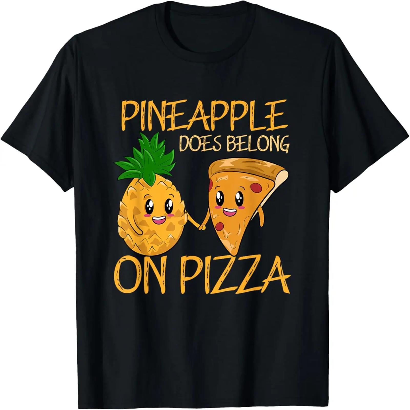 Pineapple Does Belong On Pizza Fan Pineapple Pizza T-Shirt S